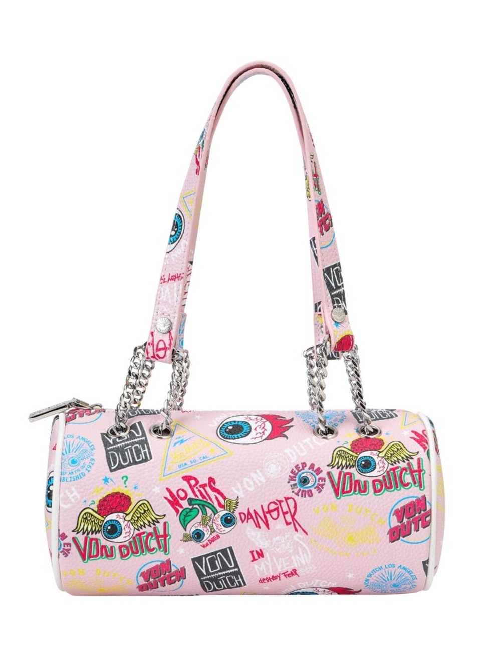NWT Von Dutch Pink Jax Barrel Bag Y2K Chain Shoulder Bag MSRP $149